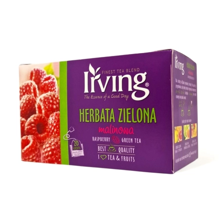 Herbata IRVING zielona malinowa 20 torebek